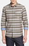 1901 Men's Paisley Print Trim Plaid Shirt